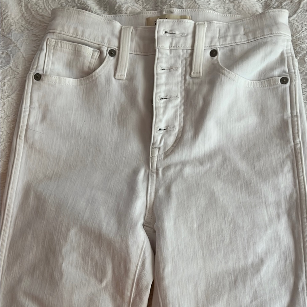 Madewell White Button-Fly Jeans